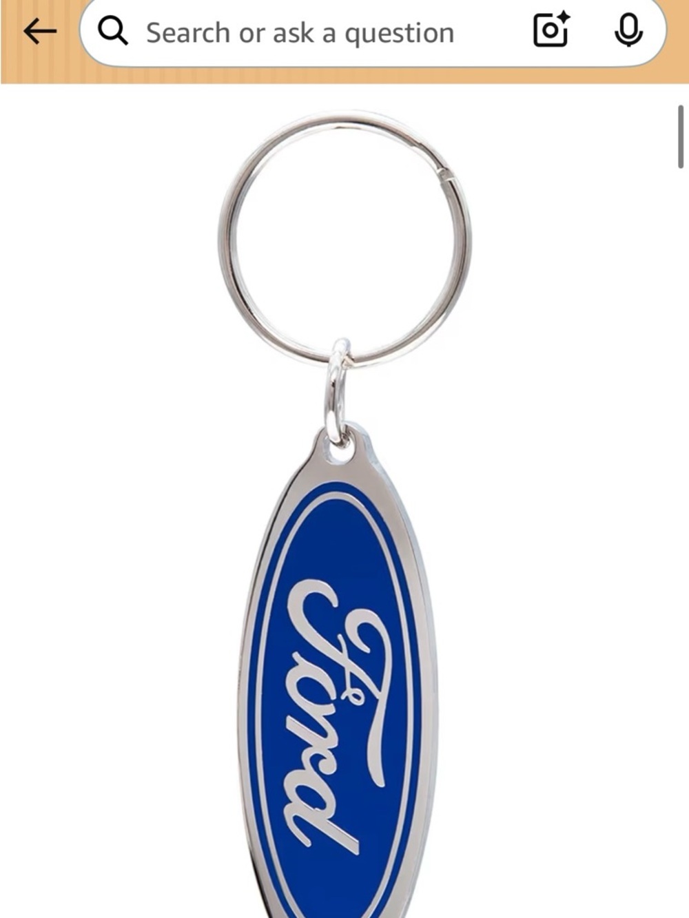 Ford Oval Key Ring in Blue and Silver